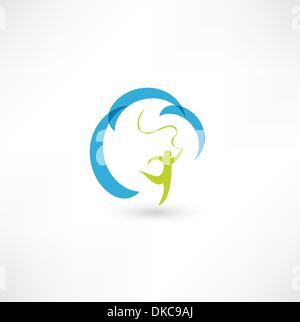 Gymnast With Ribbon Illustration de Vecteur