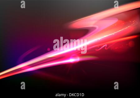 Illustration Vecteur de résumé fond rouge floue avec magic neon light lignes courbes Illustration de Vecteur