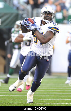 Le 23 octobre 2011 - East Rutherford, New Jersey, États-Unis - San Diego Chargers tight end Randy McMichael (81) dans la Ligue nationale de football l'action au stade de la métropolitaine à East Rutherford dans le New Jersey New York bat San Diego 27 à 21 (Crédit Image : © Brooks von Arx/ZUMAPRESS.com)/Southcreek Banque D'Images