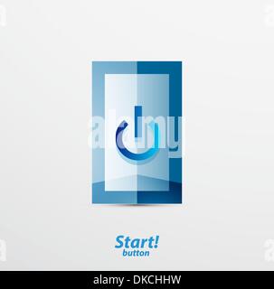 Puissance brillant | bouton de démarrage. Icône vecteur Illustration de Vecteur