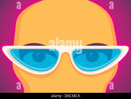 Poster avec lunettes rétro Illustration de Vecteur