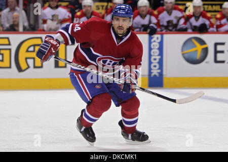 24 octobre 2011 - Montréal, Québec, Canada - Canadiens de Montreal avant Tomas Plekanec (14) en troisième période action pendant le match des Canadiens de Montréal contre les Panthers de la Floride au Centre Bell. La Floride a gagné 2-1. (Crédit Image : © Philippe Champoux/Southcreek/ZUMAPRESS.com) Banque D'Images