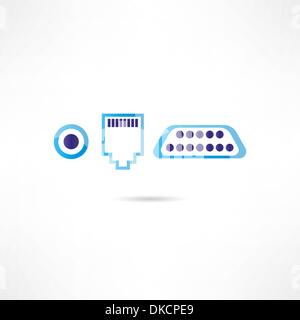 L'icône ordinateur connecteurs Illustration de Vecteur