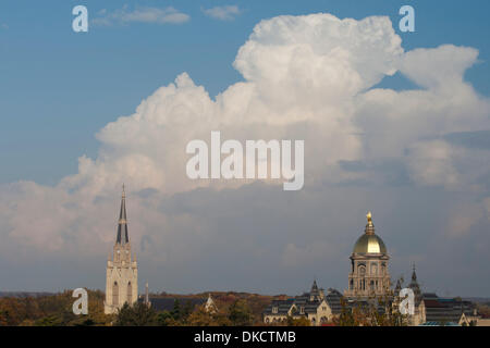 29 octobre 2011 - South Bend, Indiana, États-Unis - une vue sur le campus Notre Dame avant de NCAA football match entre Notre Dame et de la Marine. (Crédit Image : © John Mersits/ZUMAPRESS.com)/Southcreek Banque D'Images