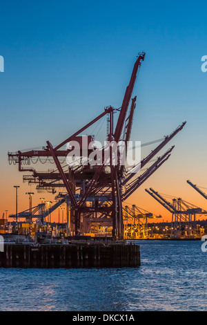 Les grues de bornes 46 et 18 au Port de port de Seattle, Seattle, Washington State, USA Banque D'Images