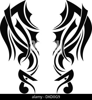 Les ailes du tatouage tribal design graphique Illustration de Vecteur