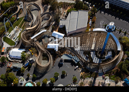 Photographie aérienne Great America rollercoaster Silicon Valley, Californie Banque D'Images