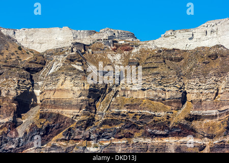 Ancienne mine de Mesotopos sur l'île de Santorin Grèce Banque D'Images