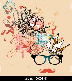 Vector illustration d'un homme invisible avec résumé coupe de Illustration de Vecteur