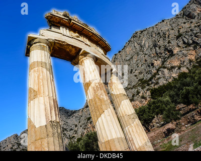 Temple d'Athéna pronoia oracle à Delphes en Grèce Banque D'Images