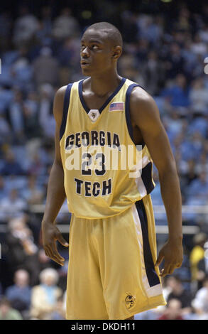 Jan 21, 2007 - Chapel Hill, NC, USA - NCAA College Basketball : Georgia Tech Yellow Jackets ANTHONY MORROW, le Carolina Tarheels battre le Georgia Tech Yellow Jackets 77-61 comme ils ont joué à la Dean Smith Center situé sur le campus de l'Université de Caroline du Nord de Chapel Hill. Banque D'Images