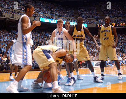 Jan 21, 2007 - Chapel Hill, NC, USA - NCAA College Basketball : Le Carolina Tarheels battre le Georgia Tech Yellow Jackets 77-61 comme ils ont joué à la Dean Smith Center situé sur le campus de l'Université de Caroline du Nord de Chapel Hill. Banque D'Images