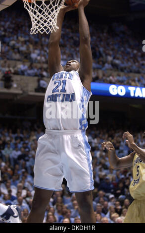 Jan 21, 2007 - Chapel Hill, NC, USA - NCAA College Basketball : Carolina Tarheels (21) DEON THOMPSON, La Carolina Tarheels battre le Georgia Tech Yellow Jackets 77-61 comme ils ont joué à la Dean Smith Center situé sur le campus de l'Université de Caroline du Nord de Chapel Hill. Banque D'Images