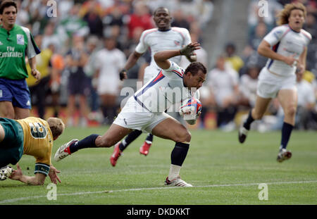 10 février 2007 - San Diego, Californie, USA - Rugby, sept-man, version IRB Sevens World Series, au Petco Park. Match # 2, l'Australie et États-Unis. Qui possède le ballon est USA # 5 JONE. NAQICA (Crédit Image : © Jim Baird/SDU-T/ZUMA Press) RESTRICTIONS : LA et le comté d'Orange de l'homme Documents OUT ! USA et de l'homme dehors ! Tabloïd Banque D'Images