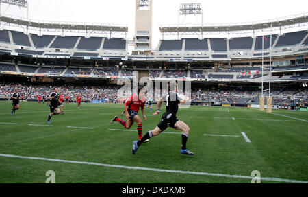 10 février 2007 - San Diego, Californie, USA - Rugby, sept-man, version IRB Sevens World Series, au Petco Park. Match # 15, la Nouvelle-Zélande et le Chili. (Crédit Image : © Jim Baird/SDU-T/ZUMA Press) RESTRICTIONS : LA et le comté d'Orange de l'homme Documents OUT ! USA et de l'homme dehors ! Tabloïd Banque D'Images