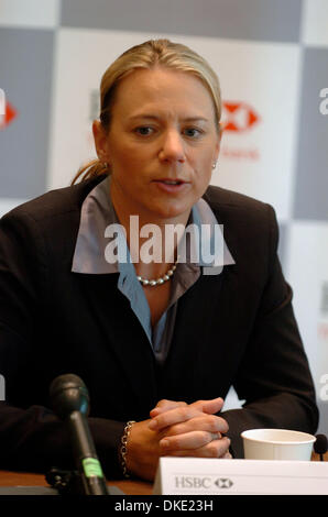 Jul 17, 2007 - Manhattan, NY, USA - Golfeur Annika Sorenstam se joint à la HSBC pour dévoiler les résultats d'enquête sur les valeurs dans le sport ; la banque HSBC, 452, avenue Fifth (crédit Image : © Bryan Smith/ZUMA Press) RESTRICTIONS : New York City Papers de l'homme ! Banque D'Images