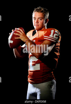 Juillet 09, 2009 - AUSTIN, Texas, USA - POUR LE SPORT - Portrait du Texas quarterback Colt McCoy mardi 14 juillet 2009 à Austin, TX. (Crédit Image : © San Antonio Express-News/ZUMApress.com) Banque D'Images