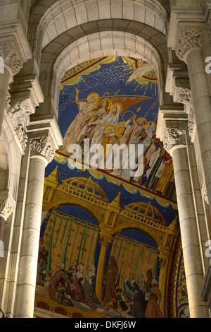 L'intérieur, le Sacré-Cœur, Montmartre, Paris, Île-de-France, France Banque D'Images