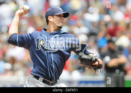 Jul 01, 2009 - Toronto, Ontario, Canada - MLB baseball - Rays de Tampa Bay le lanceur partant James Shields (33) emplacements au cours de la MLB jeu joué entre les Blue Jays de Toronto et les Rays de Tampa Bay au Centre Rogers à Toronto, ON. Les Blue Jays irait à l'encontre les rayons 5-0. (Crédit Image : © Adrian Gauthier/global/Southcreek ZUMA Press) Banque D'Images