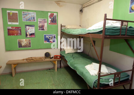 Spy Museum à l'hôtel Jalta. Le sous-sol de l'hôtel Prague République Tchèque, chambre à coucher pour le personnel Banque D'Images