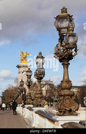 Pont Pont Alexandre, Paris, Ile de France, France, Europe Banque D'Images