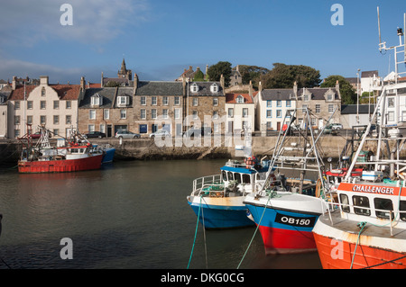 Bateaux de pêche dans le port de Pittenweem, côte est, Fife, Scotland, Royaume-Uni, Europe Banque D'Images