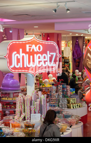 La FAO Schweetz candy ministère dans le célèbre magasin de jouets FAO Schwarz Banque D'Images