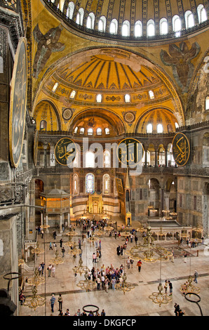 Intérieur de la basilique Sainte-Sophie, Istanbul, Turquie Banque D'Images