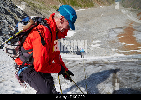 Les glaciéristes à Taschachferner, Pitztal, Tyrol, Autriche Banque D'Images