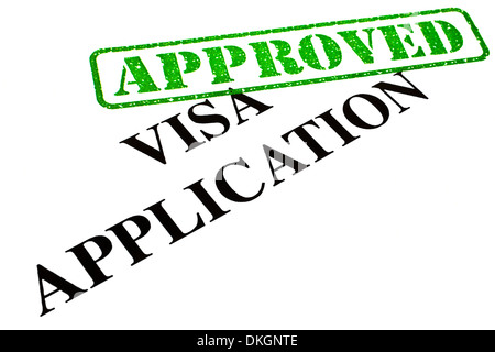 Un gros plan d'un document de demande de visa. Banque D'Images