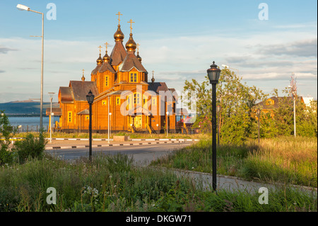 Cathédrale orthodoxe de la Sainte Trinité, ville de Sibérie Tchoukotka Anadyr, Province, Extrême-Orient russe, l'Eurasie Banque D'Images