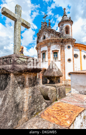 Église Nossa Senhora do Rosario, Ouro Preto, UNESCO World Heritage Site, Minas Gerais, Brésil, Amérique du Sud Banque D'Images