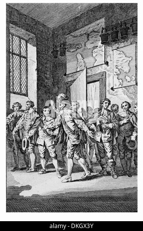 John Felton lieutenant dans l'armée anglaise à assassiner le duc de Buckingham, alors qu'il se préparait une expédition pour les Huguenots Banque D'Images