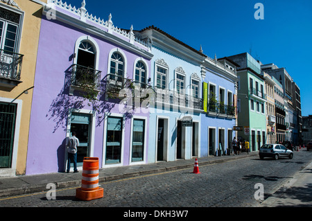 L'architecture coloniale dans le Pelourinho, UNESCO World Heritage Site, Salvador, Bahia, Brésil, Amérique du Sud Banque D'Images