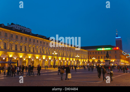 La place Piazza San Carlo Turin ville centrale Région du Piémont en Italie du nord Europe Banque D'Images