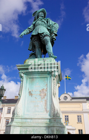 Statue de bronze de la ville fondateur, Gustav Adolf Gustav Adolfs Torg, Göteborg, Suède, Scandinavie, Europe Banque D'Images