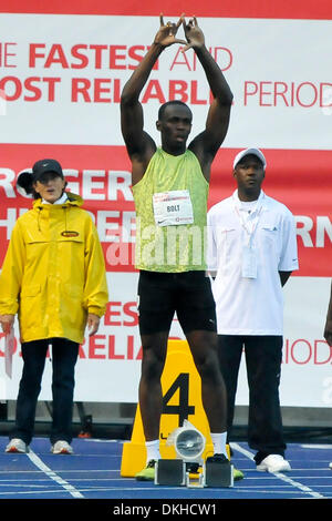 11 juin 2009 - Toronto, Ontario, Canada - le 11 juin 2009, Toronto (Ontario). Usain Bolt au Festival d'excellence d'athlétisme au Varsity Stadium sur le campus de l'Université de Toronto à Toronto, Ontario, Canada. (Crédit Image : © Global/ZUMApress.com) Southcreek Banque D'Images