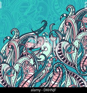 Abstract vector background vintage avec des vagues et des tourbillons Illustration de Vecteur