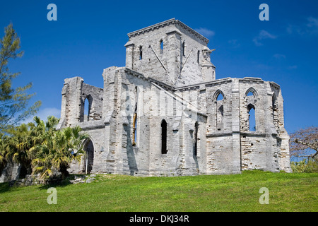 Le style gothique de l'Église inachevée à St George's , les Bermudes. Banque D'Images