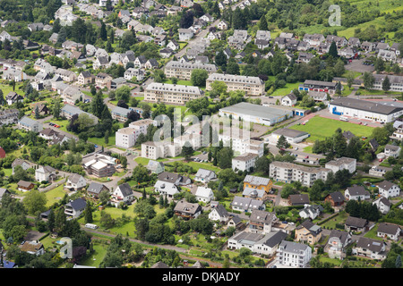 Vue aérienne de la ville allemande Traben Trarbach Banque D'Images