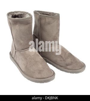 Ugg bottes d'hiver type gris Banque D'Images