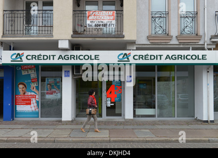 Banque Crédit Agricole, Kolobrzeg, Pologne Banque D'Images