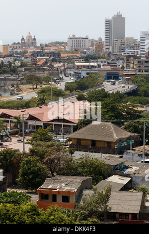 Vue sur les Caraïbes ville de Cartagena de Indias, Colombie. Banque D'Images