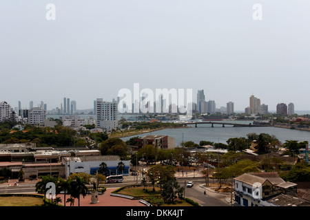 Vue sur les Caraïbes ville de Cartagena de Indias, Colombie. Banque D'Images