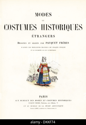 Page de titre avec vignette de la fille. Banque D'Images