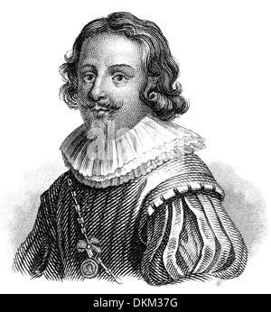 Portrait de Jacques Callot, 1592 - 1635, un dessinateur et graveur baroque du Duché de Lorraine Banque D'Images