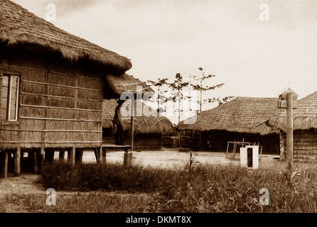 La station de Mission Afrique Vincent rivière Zambèze pre-1900 Banque D'Images