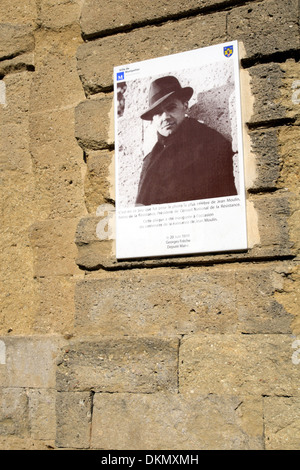 Lieu commémoratif en l'honneur de Jean Moulin dans le jardin du Peyrou à Montpellier, Languedoc Roussillon, France Banque D'Images