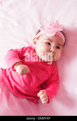 Trois mois en tutu rose b b fille Photo Stock Alamy