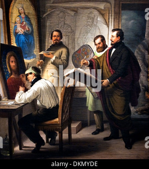 L'art du travail de l'Institut de peinture sur verre Munich WILHELM VON KAULBACH (1804-1874) Allemand Allemagne Banque D'Images